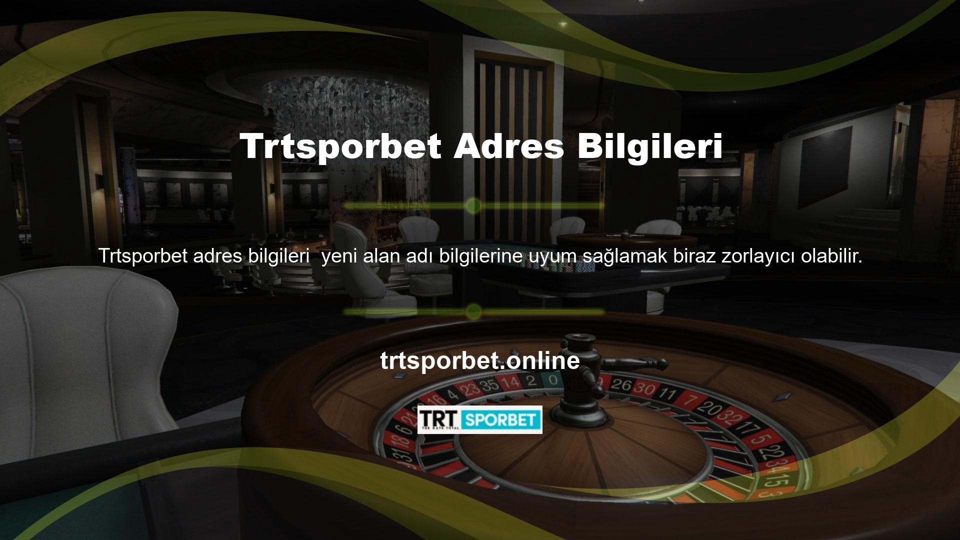 Bu, yeni Trtsporbet hesabınıza giriş yapmak için kullanacağınız adrestir